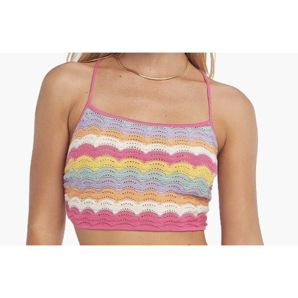 Mixology Capittana Holly knitted Top Crochet Adjustable Multicolored Size  XS/S
